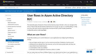 User flows in Azure Active Directory B2C | Microsoft Docs