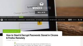 How to Steal & Decrypt Passwords Stored in Chrome ... - Null Byte