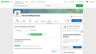 Decton Staffing Services Employee Benefits and Perks | Glassdoor