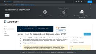 security - How do I reset the password on a Dedicated Micros DVR ...