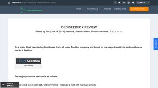 Dediseedbox review - Cheapseedboxes