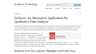 Dedoose: an Alternative Application for Qualitative Data Analysis ...