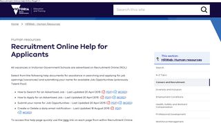 Human resources: Recruitment Online Help for Applicants