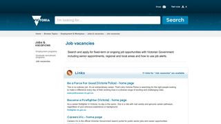 Job vacancies | Victorian Government