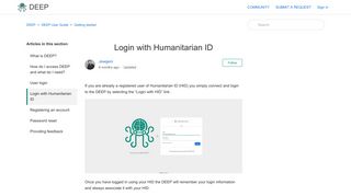 Login with Humanitarian ID – DEEP