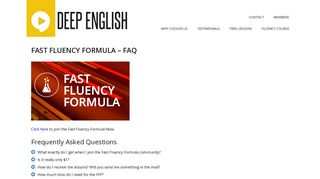 Fast Fluency Formula - FAQ - Deep English