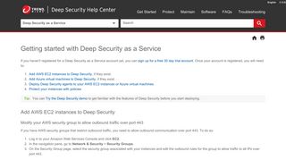 Getting started with Deep Security as a Service | Deep Security