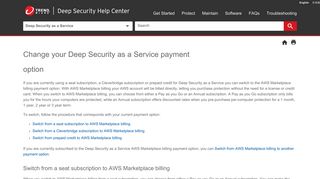 Change your Deep Security as a Service payment option | Deep Security
