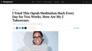I Tried This Oprah Meditation Hack Every Day for Two Weeks. Here ...