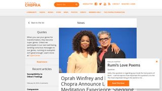 Oprah Winfrey and Deepak Chopra Announce Latest 21-Day ...