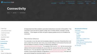 Connectivity - deepstreamHub