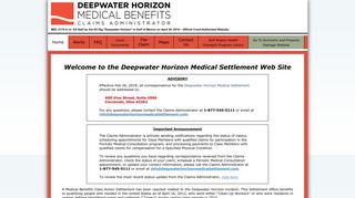 Deepwater Horizon Settlement > Home