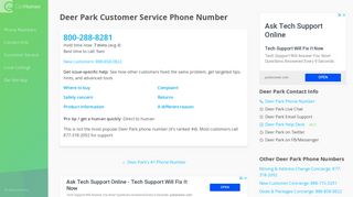 Deer Park Customer Service Phone Number #4 : 800-288-8281