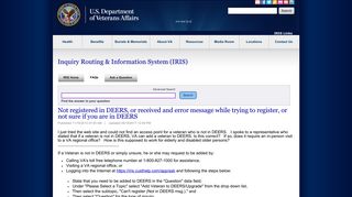 Not registered in DEERS, or received and error message ... - IRIS.va.gov