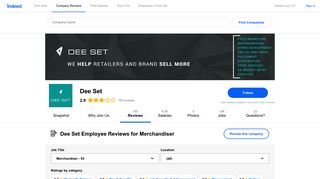 Working as a Merchandiser at Dee Set: 93 Reviews | Indeed.co.uk