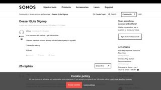 Deezer ELite Signup | Sonos Community