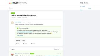 Login to Sonos with Facebook account | Deezer Community, bringing ...