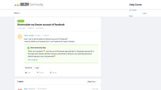 Disvinculate my Deezer account of facebook | Deezer Community ...