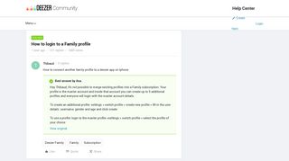 How to login to a Family profile | Deezer Community, bringing music ...