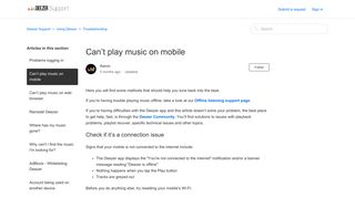 Can't play music on mobile – Deezer Support