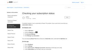 Checking your subscription status – Deezer Support
