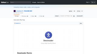 DeezLoader Offical Page · GitHub