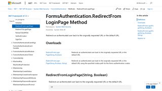 FormsAuthentication.RedirectFromLoginPage Method (System.Web ...