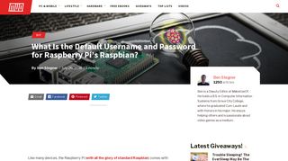 What Is the Default Username and Password for Raspberry Pi's ...