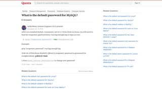 What is the default password for MySQL? - Quora
