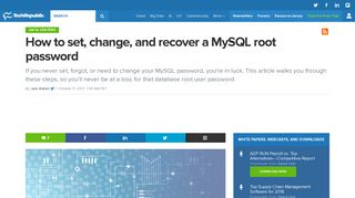 How to set, change, and recover a MySQL root password - TechRepublic