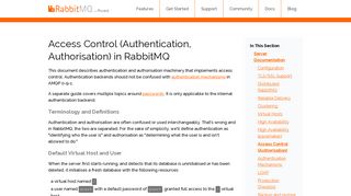 Access Control (Authentication, Authorisation) in RabbitMQ — RabbitMQ