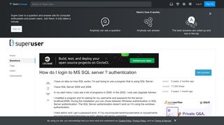 passwords - How do I login to MS SQL server ? authentication ...