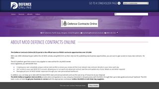 MOD Defence Contracts Online - Defence Online