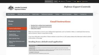 Email Instructions : Department of Defence