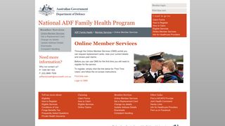 ADF Family HealthOnline Member Services - ADF Family Health