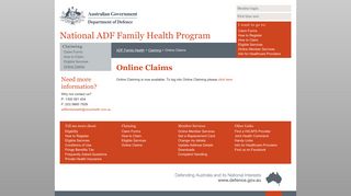 ADF Family HealthOnline Claims - ADF Family Health