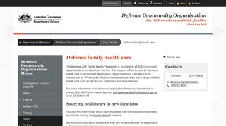 Defence family health care : Your Family : Department of Defence