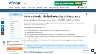 Defence Health Limited Extras Health Insurance Review January ...