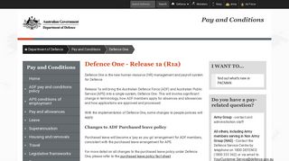 : Defence One : Department of Defence
