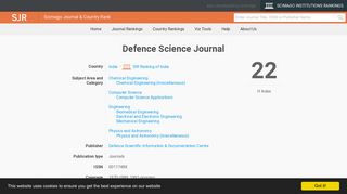 Defence Science Journal - SCImago