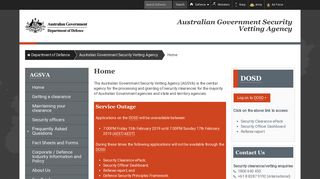 Home : Australian Government Security Vetting Agency ... - Defence
