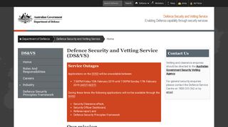 Home : Defence Security and Vetting Service : Department of Defence