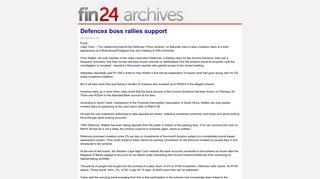 Defencex boss rallies support - Fin24