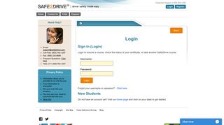 Safe2Drive Online Traffic and Defensive Driving School - Login