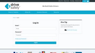 I Drive Safely – Existing Student Login Page – Student Sign In
