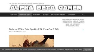Defiance 2050 – Beta Sign Up (PS4, Xbox One & PC) | Alpha Beta ...