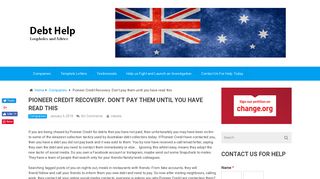 Pioneer Credit Recovery. Don't pay them until you have read this