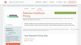 Definitive Healthcare Pricing | G2 Crowd