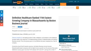 Definitive Healthcare Ranked 11th Fastest-Growing Company in ...