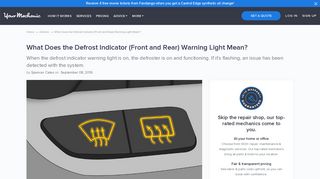 What Does the Defrost Indicator (Front and Rear) Warning Light Mean ...